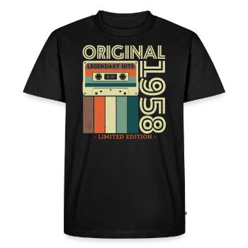 Birthday Gift 1958 | 65/66 years - Men's Premium Organic T-Shirt - black - Front - Nico (187cm)