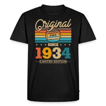 Vintage 1934 Cadeau d’anniversaire - T-shirt Premium bio Homme - noir - Devant - Nico (187cm)