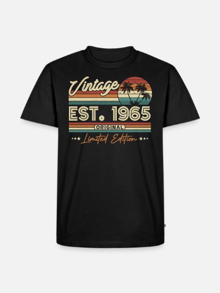 Nostalgic 1965 birthday year - Men's Premium Organic T-Shirt - black