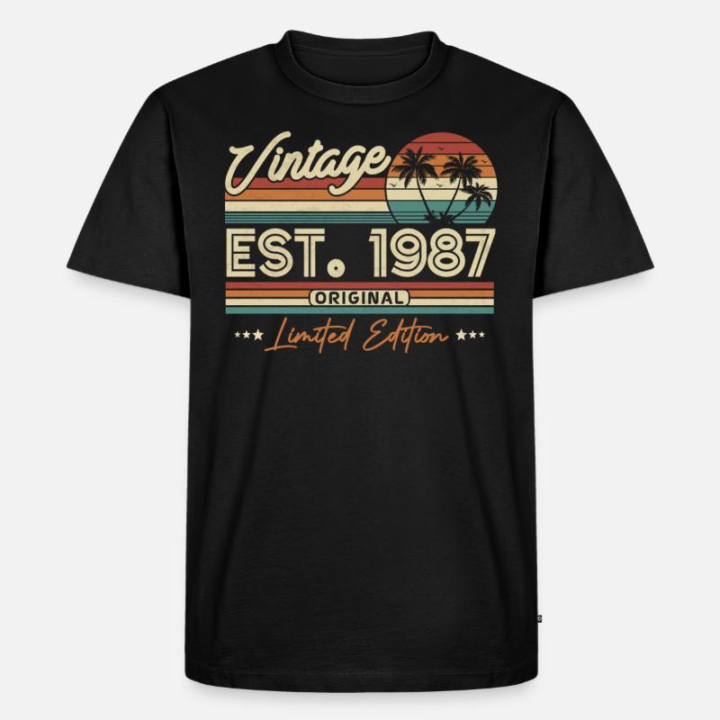 1987 Anniversaire du millésime - T-shirt Premium bio Homme - noir