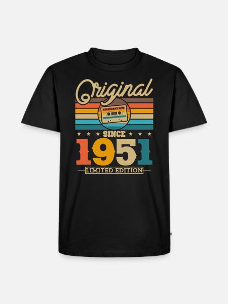 Millésime 1951 Anniversaire - T-shirt Premium bio Homme - noir