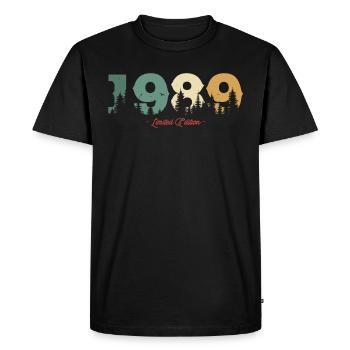 Cadeau d’anniversaire Vintage Nature 1989 - T-shirt Premium bio Homme - noir - Devant - Nico (187cm)