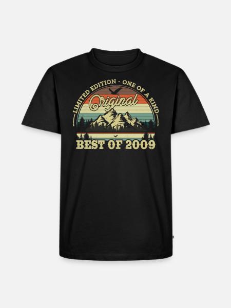 Retro Birthday Gift 2009 Calendar - Men's Premium Organic T-Shirt - black