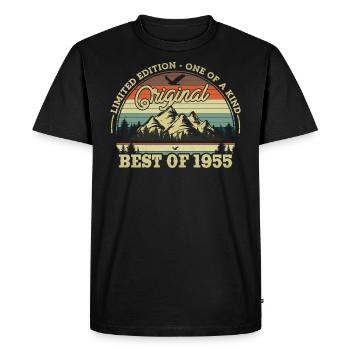 Elegant 68th birthday present from 1955 - Men's Premium Organic T-Shirt - black - Front - Nico (187cm)