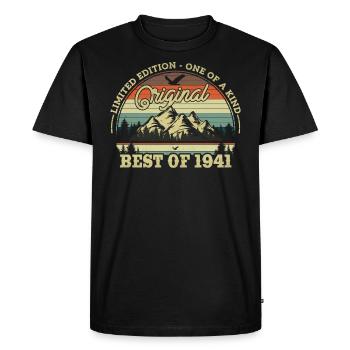 1941 Cadeau Millésime 82/83 ans - T-shirt Premium bio Homme - noir - Devant - Nico (187cm)