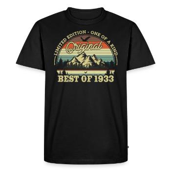 1933 Vintage Birthday Gift - Men's Premium Organic T-Shirt - black - Front - Nico (187cm)