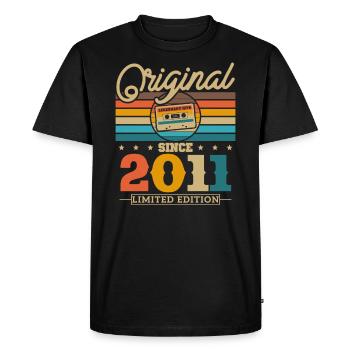 Calendrier Cadeau Rétro 2011 - T-shirt Premium bio Homme - noir - Devant - Nico (187cm)