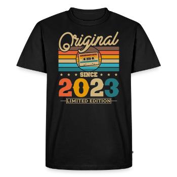 Vintage Birthday Calendar 2023 - Men's Premium Organic T-Shirt - black - Front - Nico (187cm)