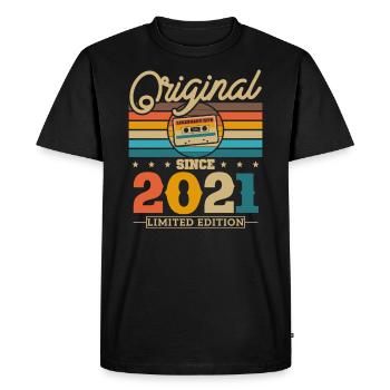 Retro Seasonal Calendar 2021 - Men's Premium Organic T-Shirt - black - Front - Nico (187cm)