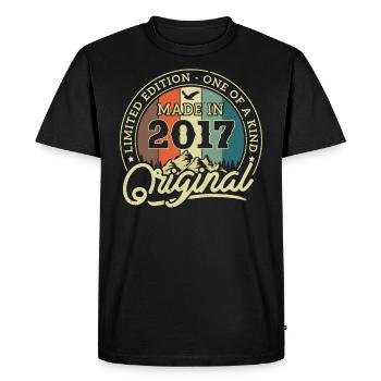 Retro Birthday Calendar 2017 - Men's Premium Organic T-Shirt - black - Front - Nico (187cm)