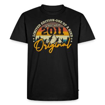 Cadeau rétro 2011 12/13 - T-shirt Premium bio Homme - noir - Devant - Nico (187cm)