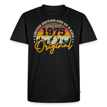 Cadeau d’anniversaire nostalgique '75 - T-shirt Premium bio Homme - noir - Devant - Nico (187cm)