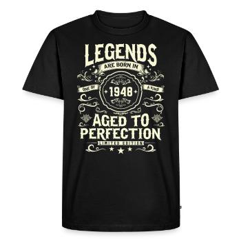 1948 Birthday legend - Men's Premium Organic T-Shirt - black - Front - Nico (187cm)