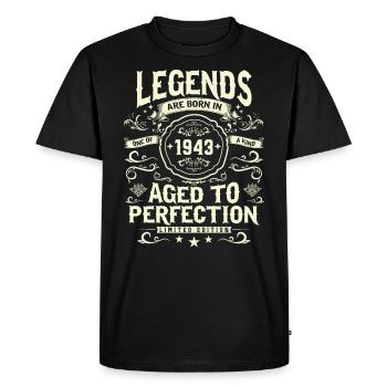 1943 Birthday legend - Men's Premium Organic T-Shirt - black - Front - Nico (187cm)