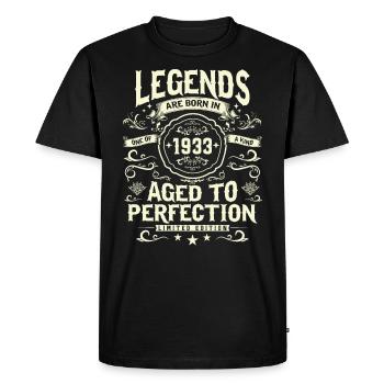 Born in 1933 - Vintage Legend - Men's Premium Organic T-Shirt - black - Front - Nico (187cm)