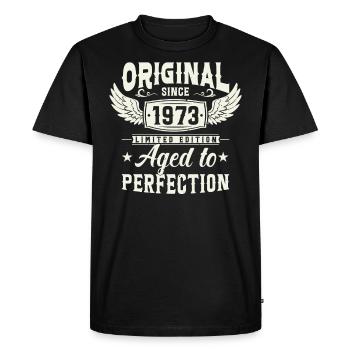 1973 Légende de la naissance - T-shirt Premium bio Homme - noir - Devant - Nico (187cm)