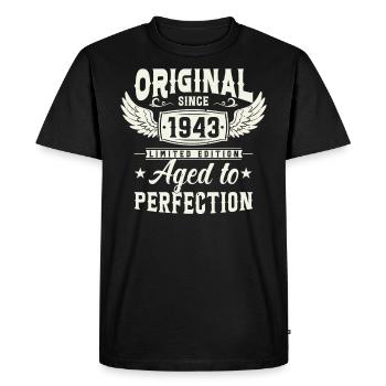 1943 Vintage Birthday Legend - Men's Premium Organic T-Shirt - black - Front - Nico (187cm)