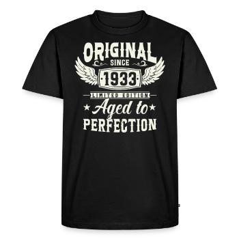 1933 Birthday legend - Men's Premium Organic T-Shirt - black - Front - Nico (187cm)