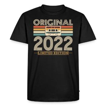 Cadeau nostalgique, millésime 2022 - T-shirt Premium bio Homme - noir - Devant - Nico (187cm)