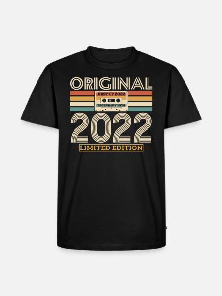 Cadeau nostalgique, millésime 2022 - T-shirt Premium bio Homme - noir