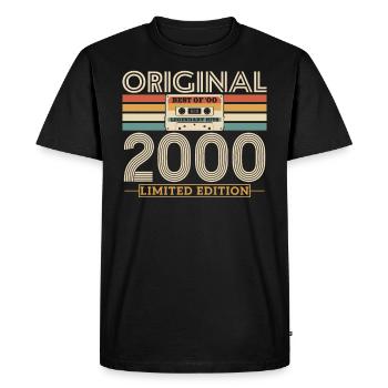 Année légendaire de naissance 2000 - T-shirt Premium bio Homme - noir - Devant - Nico (187cm)