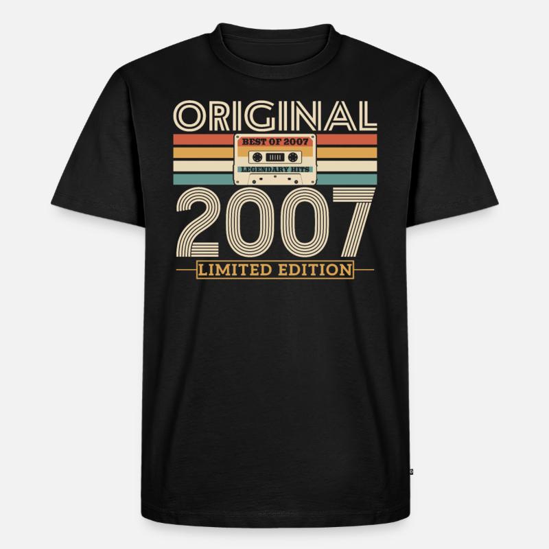 Geboren in 2007 - Männer Premium Bio T-Shirt - Schwarz