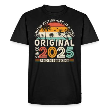 Millésime légendaire 2025 - T-shirt Premium bio Homme - noir - Devant - Nico (187cm)