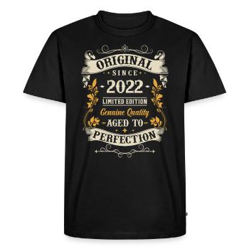 Cadeau d’anniversaire nostalgique 2022 - T-shirt Premium bio Homme - noir - Devant - Nico (187cm)