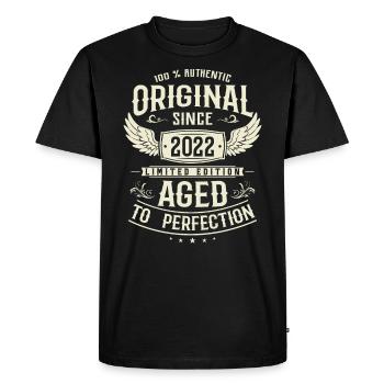 Unique Birthday Gift 2022 - Men's Premium Organic T-Shirt - black - Front - Nico (187cm)