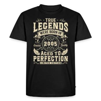 Legends since 2005 - Men's Premium Organic T-Shirt - black - Front - Nico (187cm)