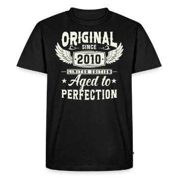 Année de naissance légendaire des années 2010 - T-shirt Premium bio Homme - noir - Devant - Nico (187cm)