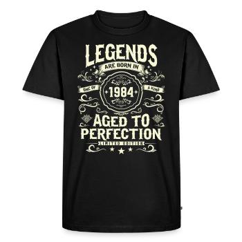 Legendary 1984 birthday - Men's Premium Organic T-Shirt - black - Front - Nico (187cm)