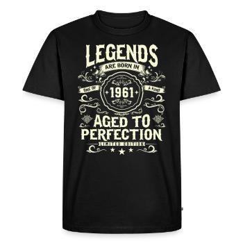 Cadeau d’anniversaire légendaire 1961 - T-shirt Premium bio Homme - noir - Devant - Nico (187cm)