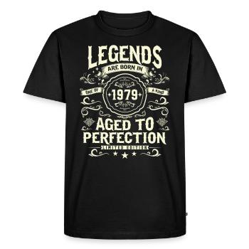Millésime légendaire 1979 - T-shirt Premium bio Homme - noir - Devant - Nico (187cm)