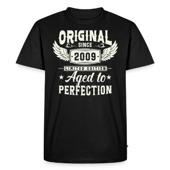 Anniversaire légendaire 2009 - T-shirt Premium bio Homme - noir - Devant - Nico (187cm)