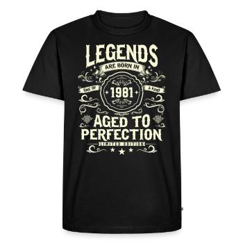 Anniversaire légendaire de 1981 - T-shirt Premium bio Homme - noir - Devant - Nico (187cm)