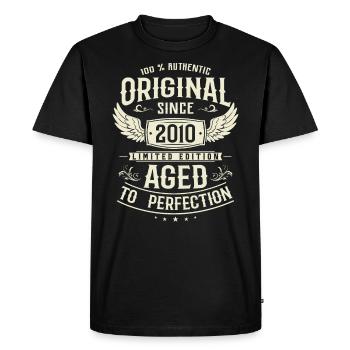 Vintage 2010 Surprise d’anniversaire - T-shirt Premium bio Homme - noir - Devant - Nico (187cm)