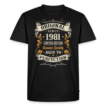 Cadeau rétro 42e anniversaire - T-shirt Premium bio Homme - noir - Devant - Nico (187cm)
