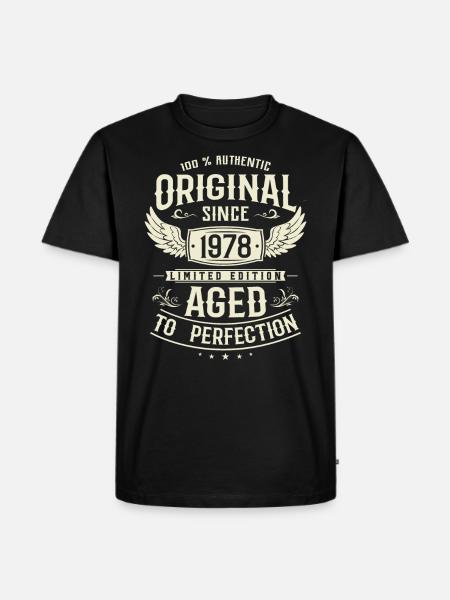 Retro 45th Birthday Present 1978 - Men's Premium Organic T-Shirt - black