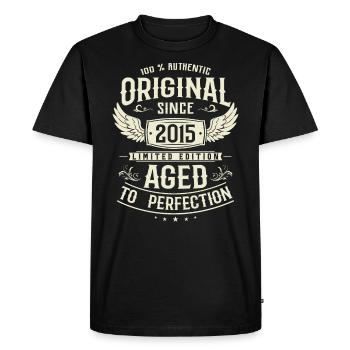Vintage 2015 Cadeau d’anniversaire - T-shirt Premium bio Homme - noir - Devant - Nico (187cm)