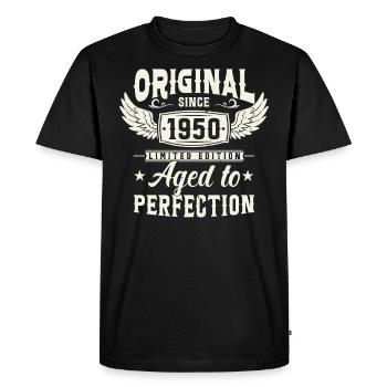 Elegant gift: Born between 1950 and 73 years - Men's Premium Organic T-Shirt - black - Front - Nico (187cm)