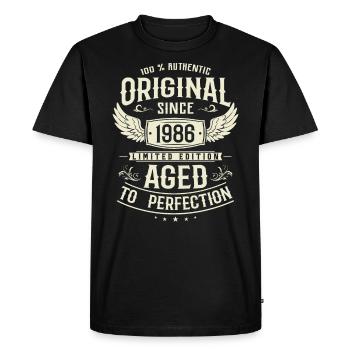 Vintage 1986 Surprise d’anniversaire - T-shirt Premium bio Homme - noir - Devant - Nico (187cm)