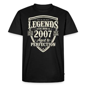 Millésime 2007 : Un cadeau unique - T-shirt Premium bio Homme - noir - Devant - Nico (187cm)