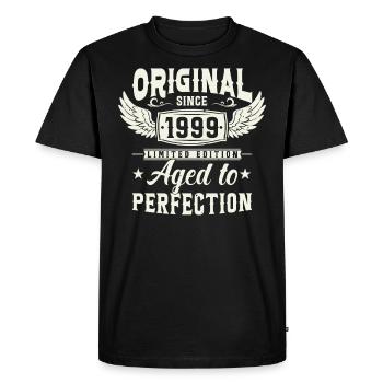 Vintage 1999 Surprise d’anniversaire - T-shirt Premium bio Homme - noir - Devant - Nico (187cm)