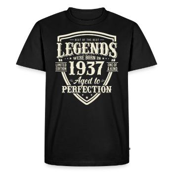 Vintage 1937 Cadeau d’anniversaire - T-shirt Premium bio Homme - noir - Devant - Nico (187cm)