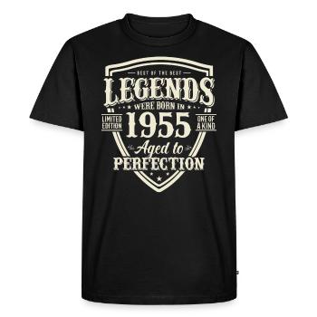 Cadeau d’anniversaire né en 1955 68 ans - T-shirt Premium bio Homme - noir - Devant - Nico (187cm)