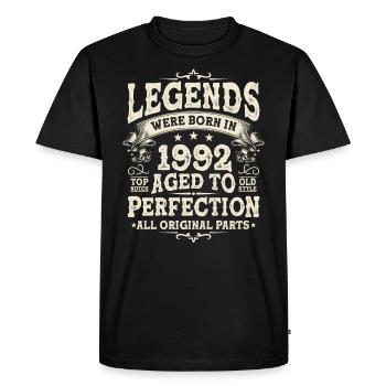 Millésime 1992 - Un cadeau spécial! - T-shirt Premium bio Homme - noir - Devant - Nico (187cm)