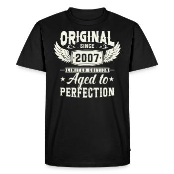 Vintage 2007 Birthday Gift - Men's Premium Organic T-Shirt - black - Front - Nico (187cm)
