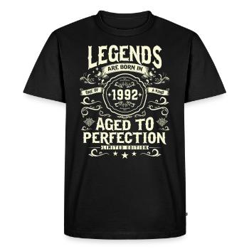 Legendary Vintage Gift 1992 - Men's Premium Organic T-Shirt - black - Front - Nico (187cm)