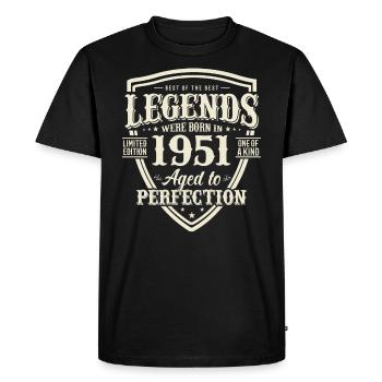 Legendary birthday present 72/73 years - Men's Premium Organic T-Shirt - black - Front - Nico (187cm)